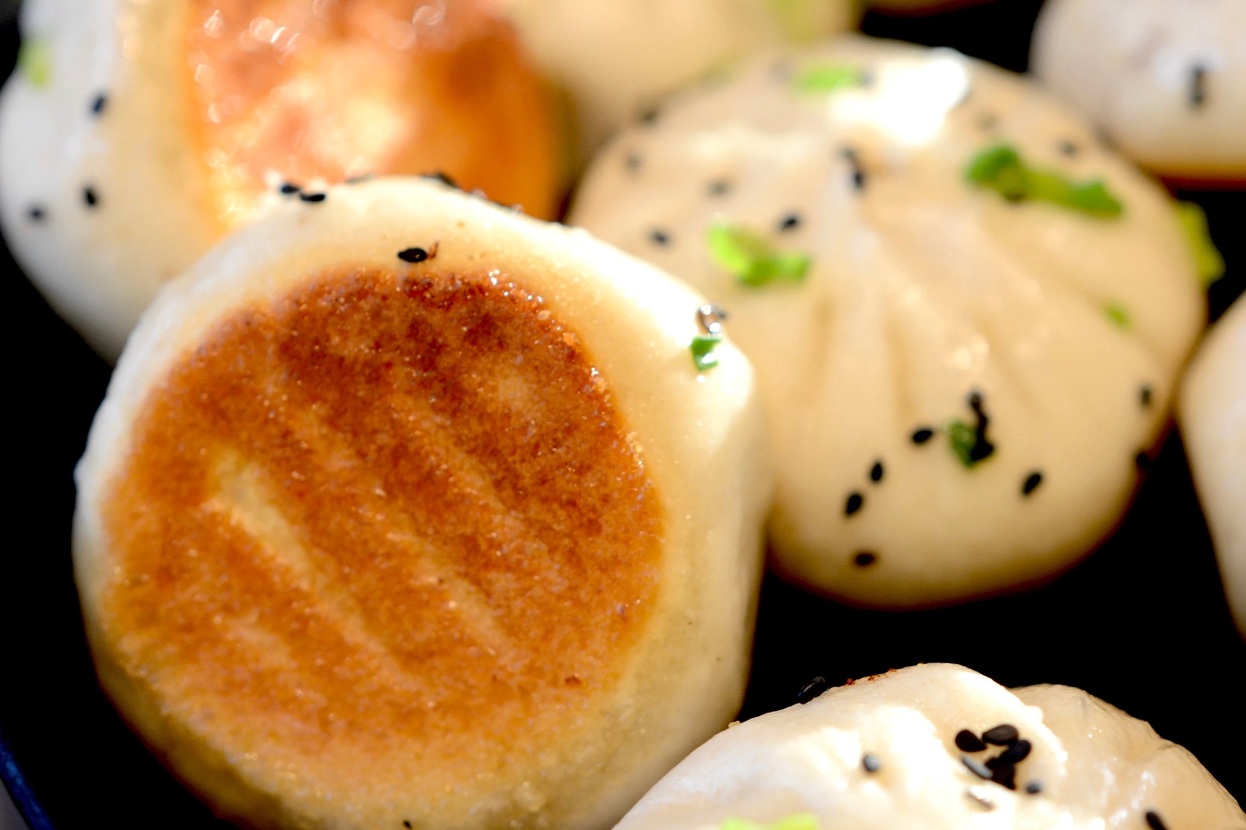 Pan Fried Pork Buns One Bite Dumpling Pan fried pork buns one bite dumpling